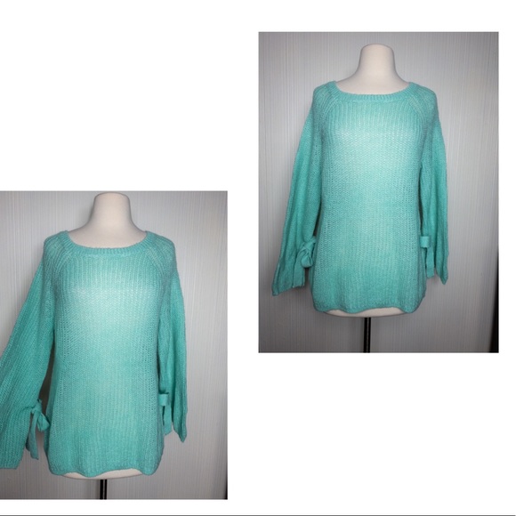 Project Naadam Mint Green Sweater Wrist Ties S - Picture 1 of 6